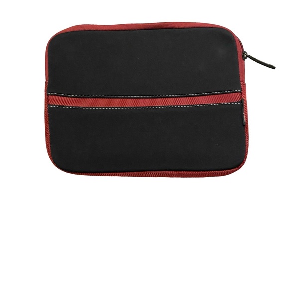 11” Padded Laptop Sleeve Zipper Case Black/Red - Picture 1 of 2